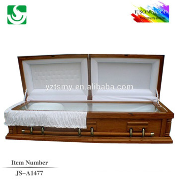 JS-A1477 professional good selling luxury walnut cremation caskets